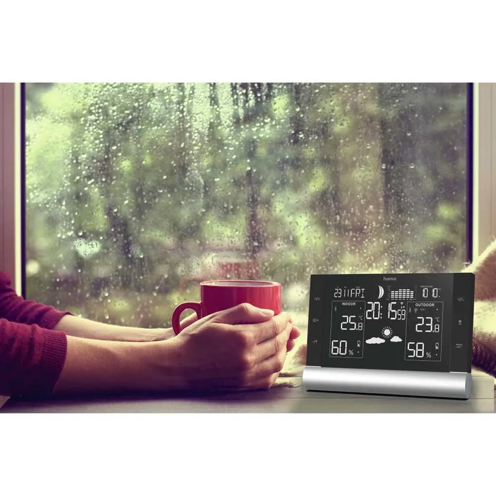 Hama Line L Wetterstation, Black, One Size Hama Line L Wetterstation, Black, One Size
