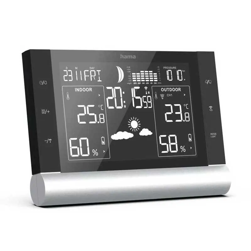 Hama Line L Wetterstation, Black, One Size Hama Line L Wetterstation, Black, One Size