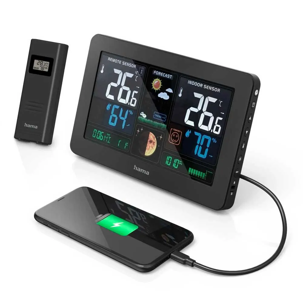 Hama Premium Wetterstation, Black, One Size Hama Premium Wetterstation, Black, One Size