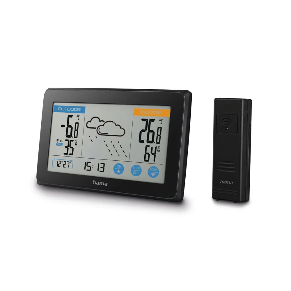 Hama Touch Wetterstation, Black, One Size, EU Plug 220V Hama Touch Wetterstation, Black, One Size, EU Plug 220V
