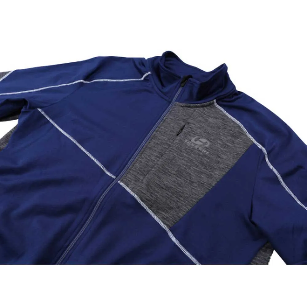 Hannah Maddox Fleece Mit Halbem Reißverschluss, Twilight blue / light gray melange