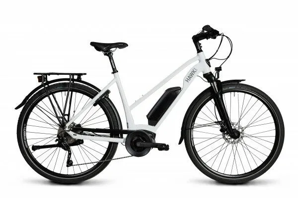 Hawk Bikes E-Trekking 500 Lady Weiß 28" 500 Wh Trapez Hawk Bikes E-Trekking 500 Lady Weiß 28" 500 Wh Trapez
