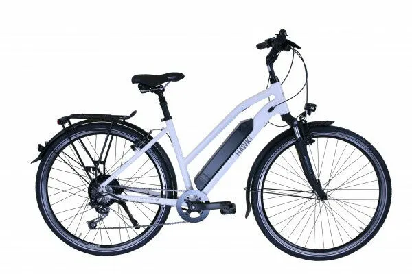 Hawk Bikes E-Trekking BAFANG Lady Weiß 28" 418 Wh Trapez, Hersteller-weiß, 46cm Hawk Bikes E-Trekking BAFANG Lady Weiß 28" 418 Wh Trapez, Hersteller-weiß, 46cm