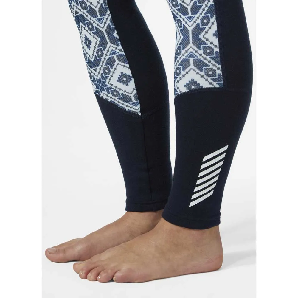 Helly Hansen Lifa Merino Midweight Graphic Baselayer-hose, Navy star pixel
