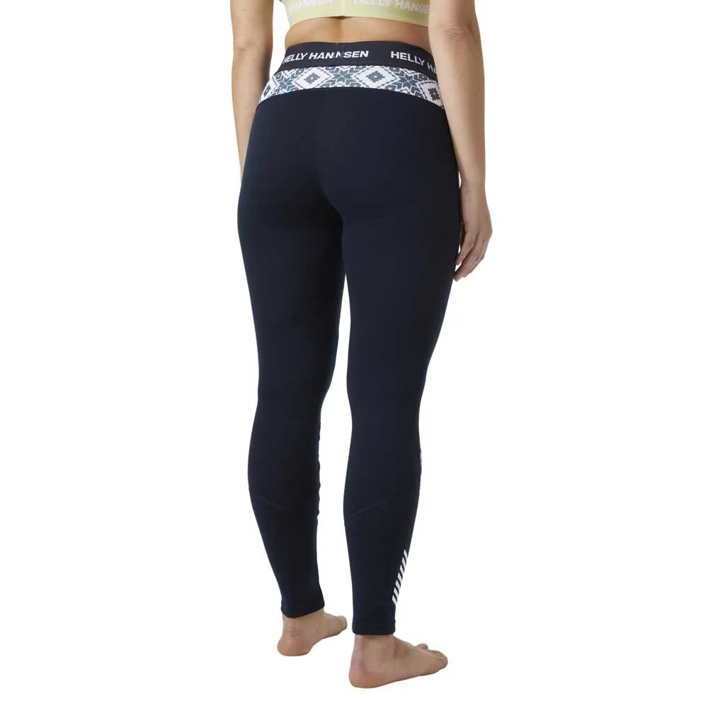 Helly Hansen Lifa Merino Midweight Graphic Baselayer-hose, Navy star pixel