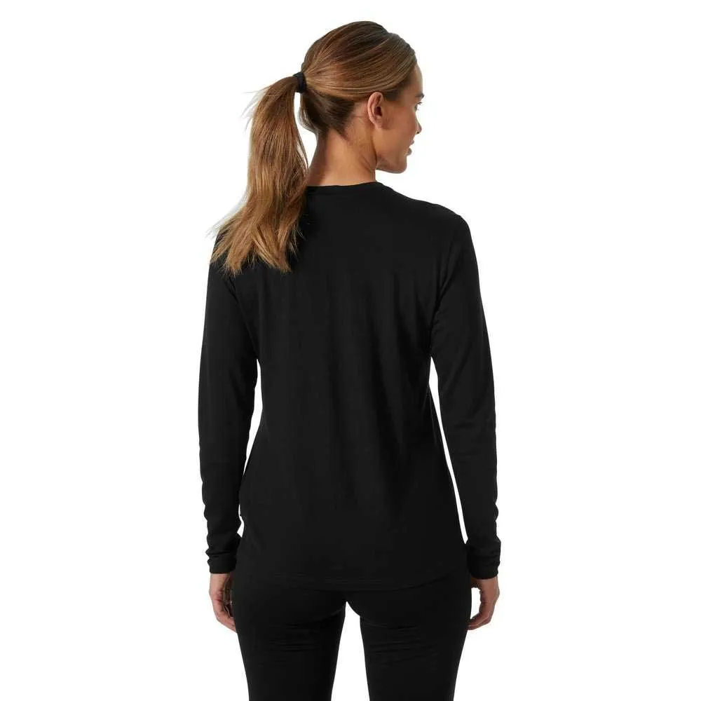 Helly Hansen Merino Crew Langarm-t-shirt, Black