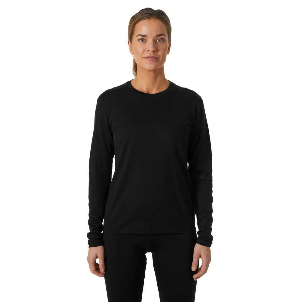Helly Hansen Merino Crew Langarm-t-shirt, Black