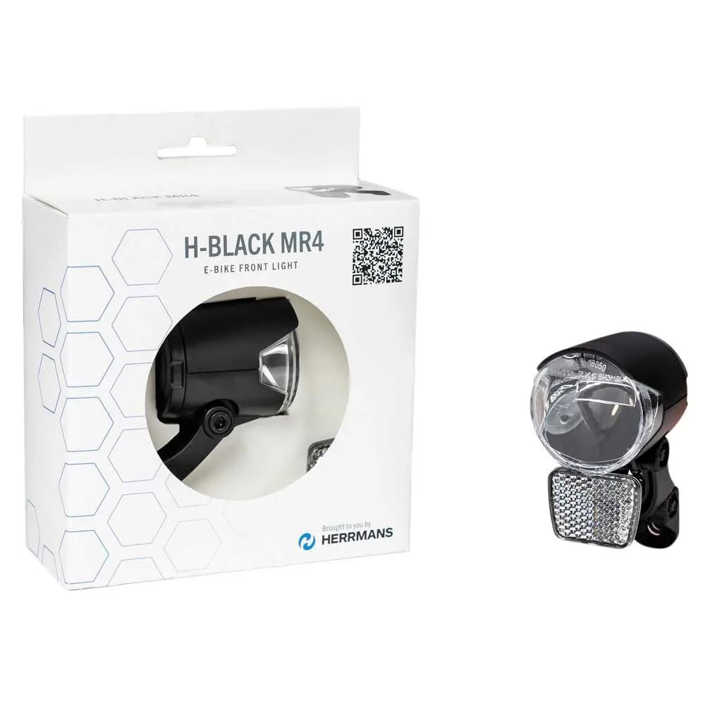 Herrmans H-black Mr4 Dynamo Frontlicht, Black, 100 Lumina Herrmans H-black Mr4 Dynamo Frontlicht, Black, 100 Lumina