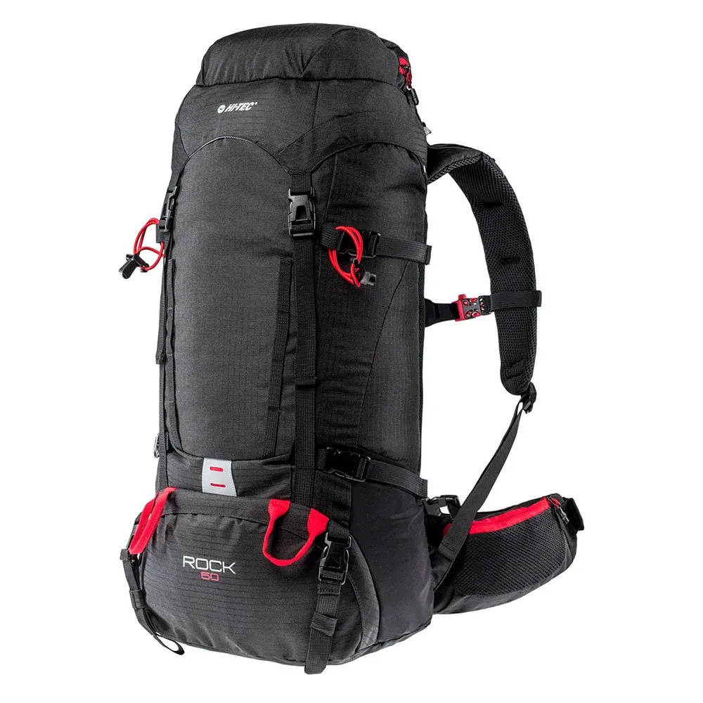 Hi-tec Rock 50l Rucksack, Black / high risk red Hi-tec Rock 50l Rucksack, Black / high risk red