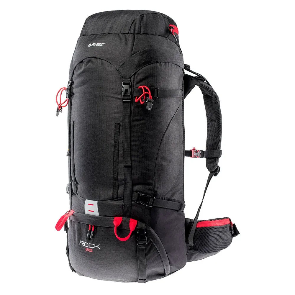 Hi-tec Rock 65l Rucksack, Black / high risk red Hi-tec Rock 65l Rucksack, Black / high risk red