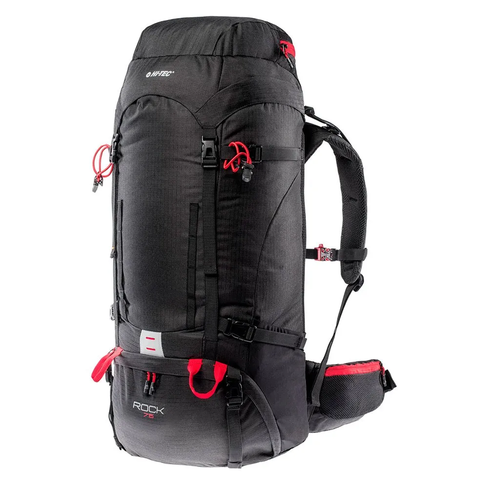 Hi-tec Rock 75l Rucksack, Black / high risk red Hi-tec Rock 75l Rucksack, Black / high risk red