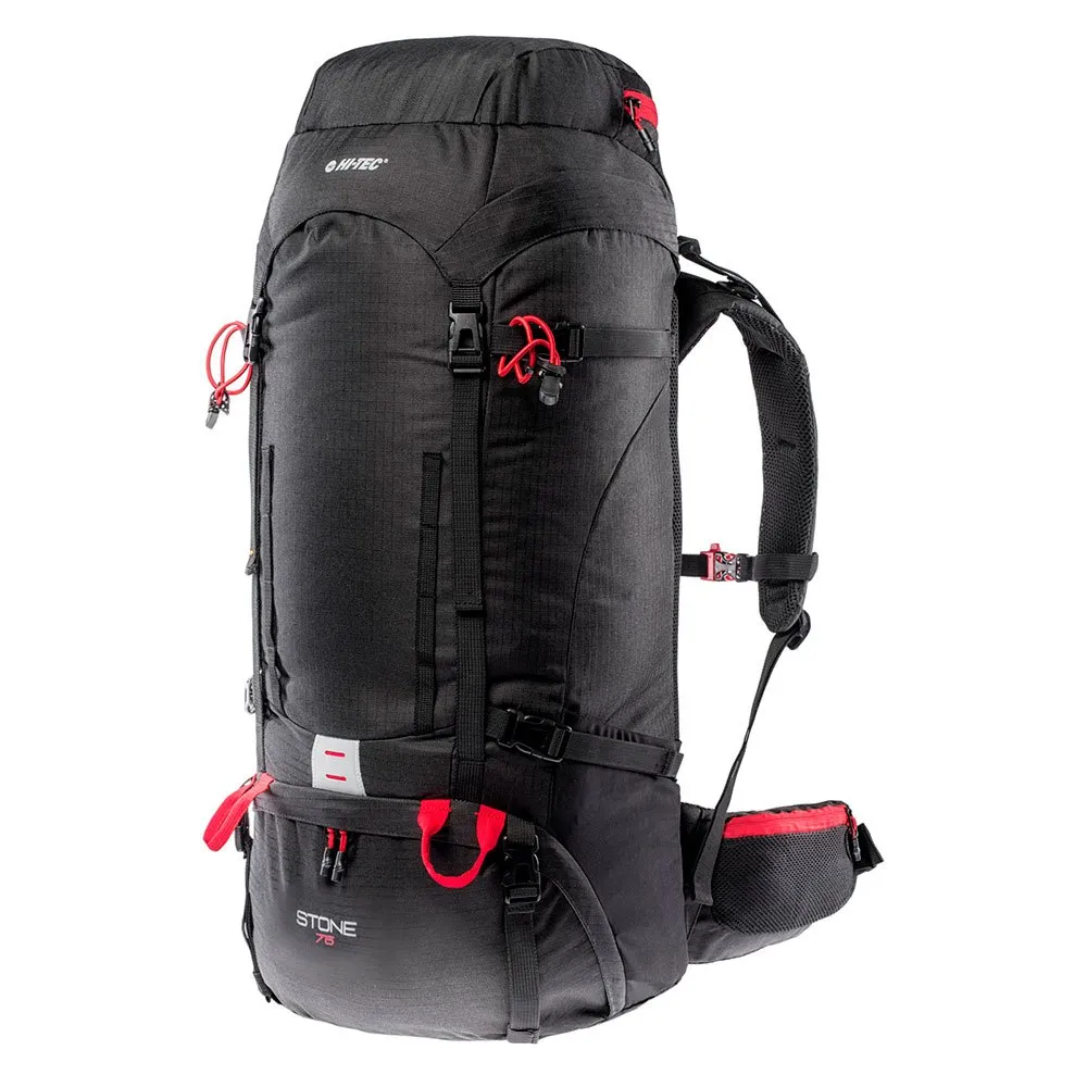 Hi-tec Stone 75l Rucksack, Black / high risk red Hi-tec Stone 75l Rucksack, Black / high risk red