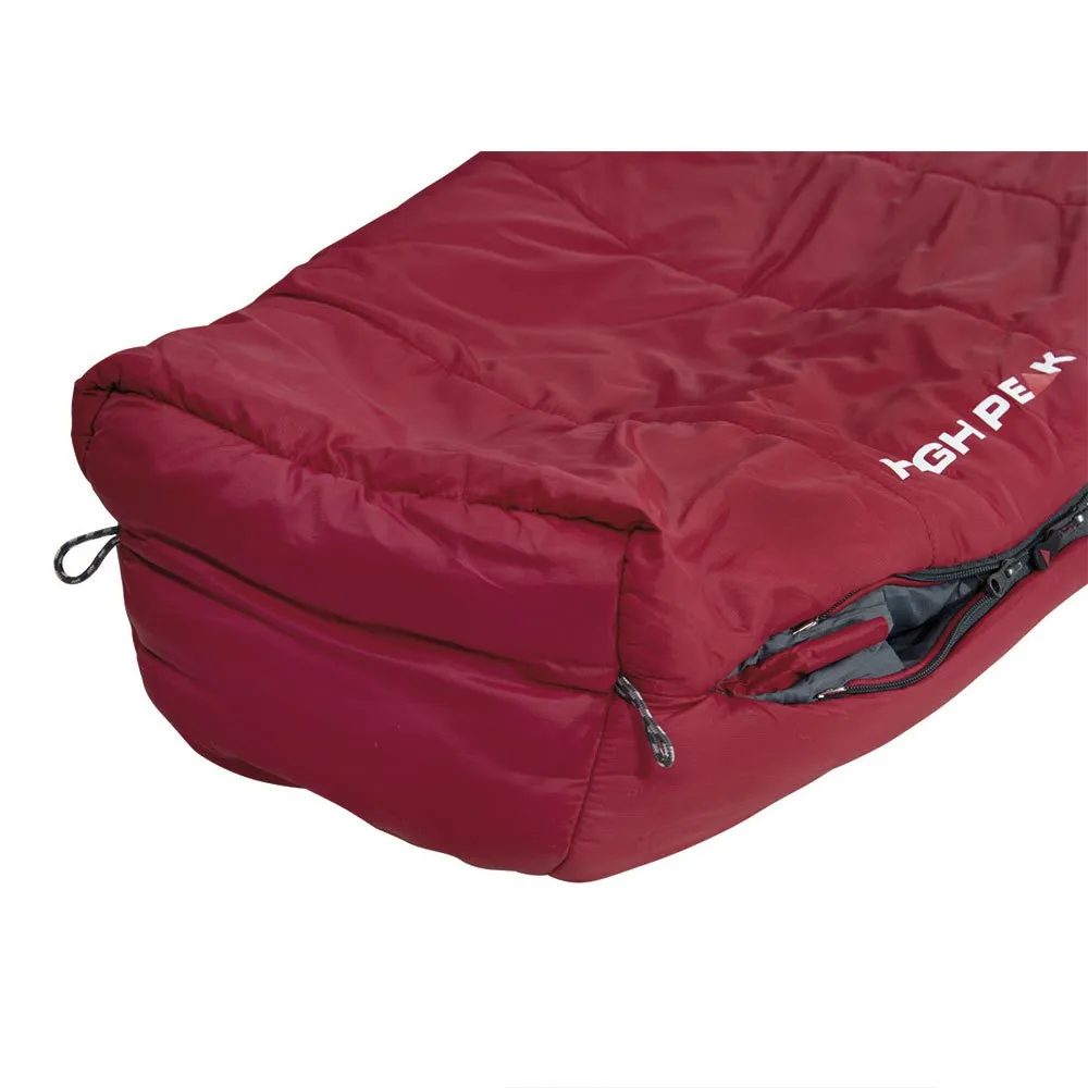 High Peak Hyperion 1m Schlafsack, Dark red / grey, Left High Peak Hyperion 1m Schlafsack, Dark red / grey, Left