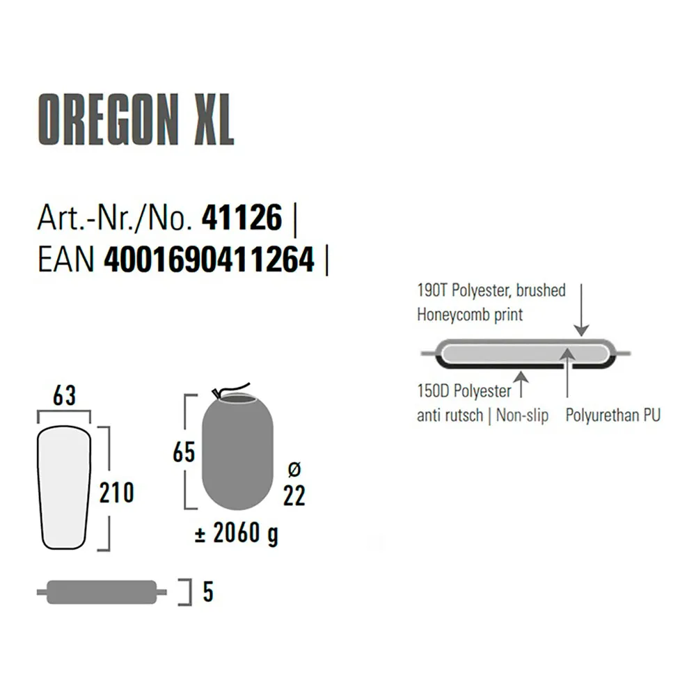 High Peak Oregon Xl Aufblasbare Matte, Citronelle High Peak Oregon Xl Aufblasbare Matte, Citronelle
