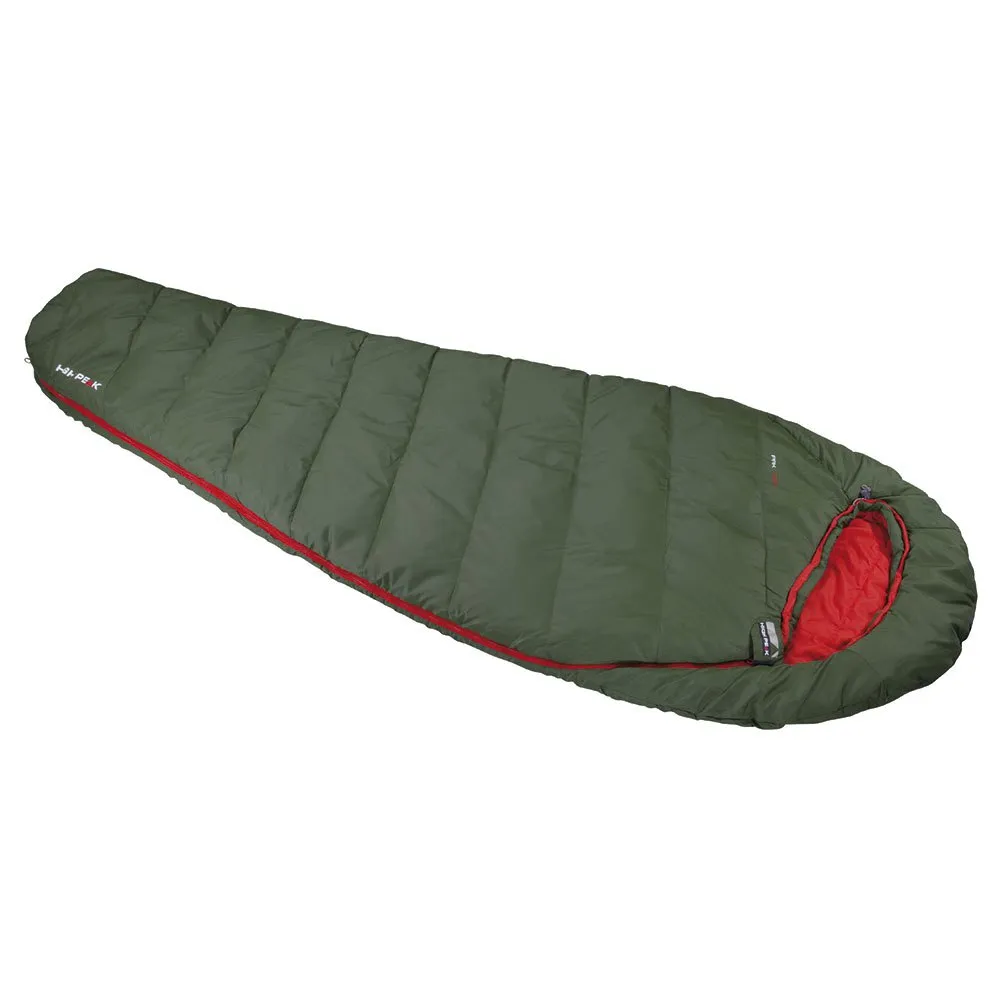 High Peak Pak 1000 Eco Schlafsack, Green / red, Left High Peak Pak 1000 Eco Schlafsack, Green / red, Left