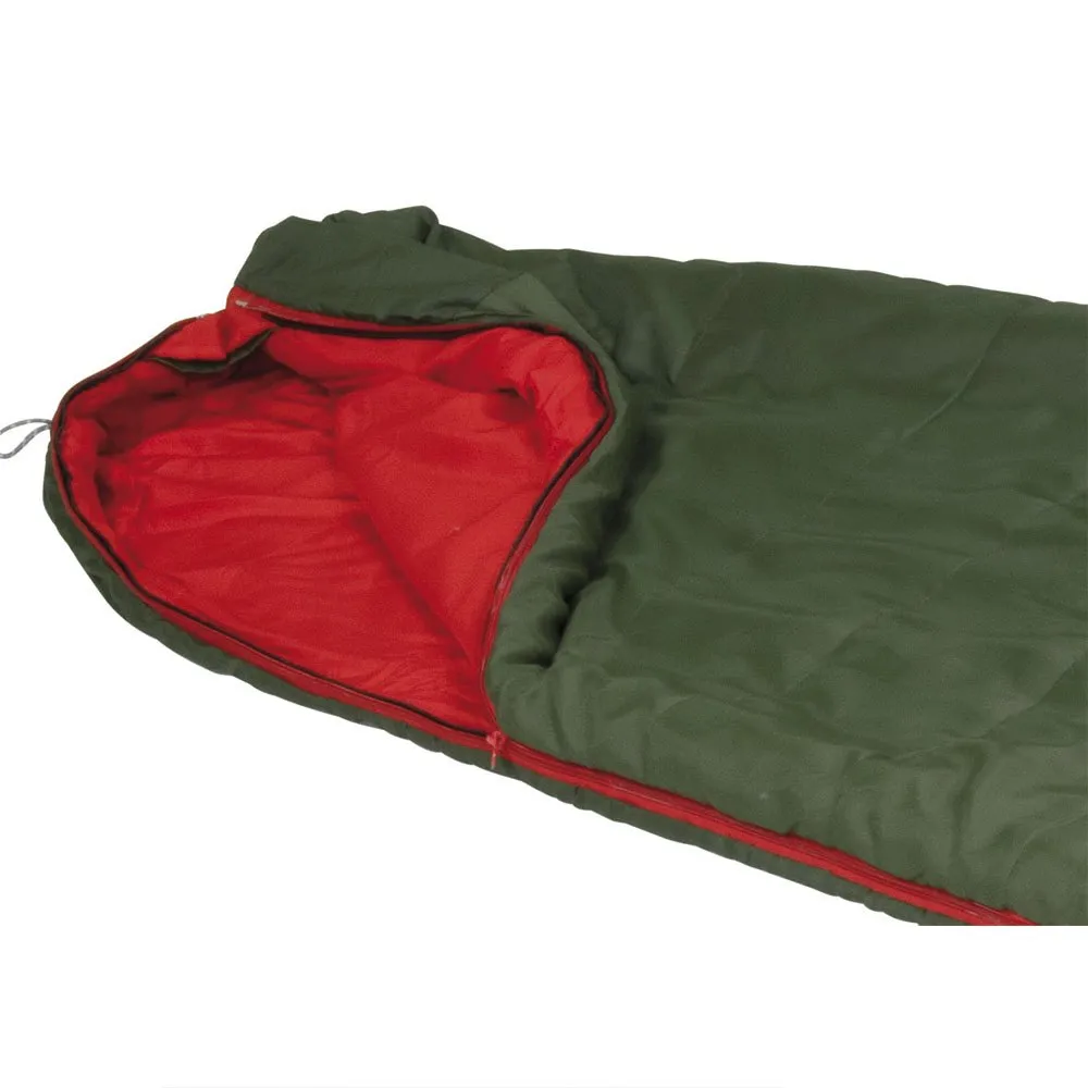 High Peak Pak 1000 Eco Schlafsack, Green / red, Left High Peak Pak 1000 Eco Schlafsack, Green / red, Left