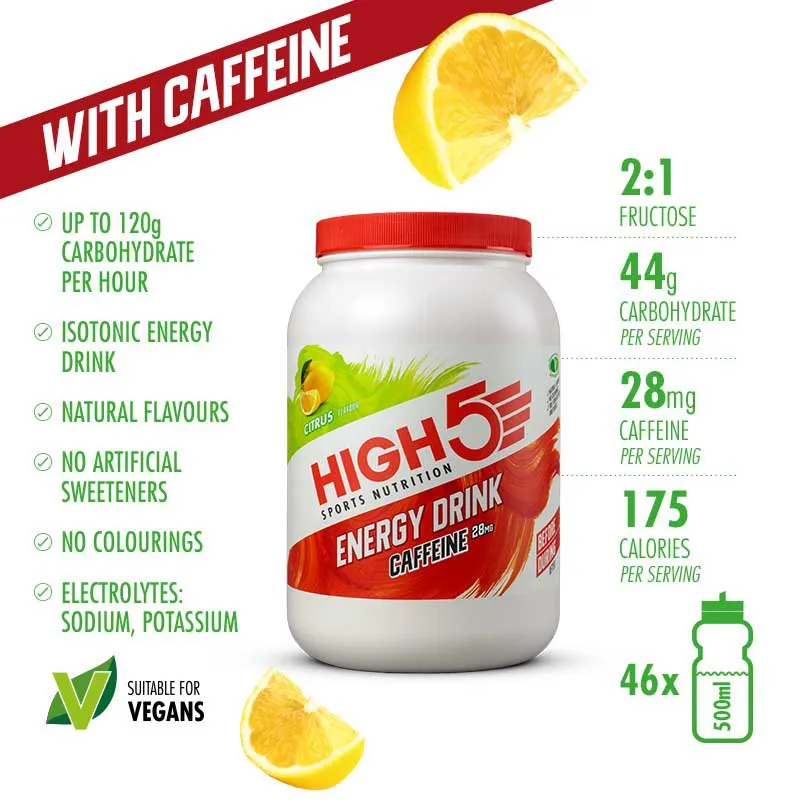 High5 Caff 28mg Energietrankpulver Zitrusfrüchte 2.2kg, White / red, One Size High5 Caff 28mg Energietrankpulver Zitrusfrüchte 2.2kg, White / red, One Size