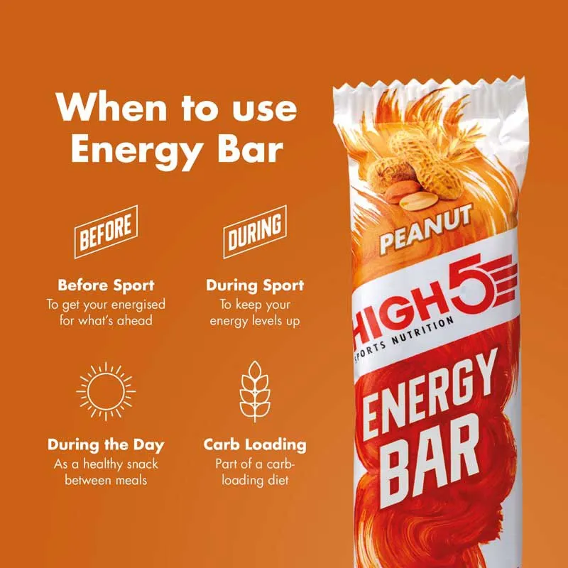 High5 Energie-riegel-box Erdnuss 55g 12 Einheiten, White / red, One Size High5 Energie-riegel-box Erdnuss 55g 12 Einheiten, White / red, One Size