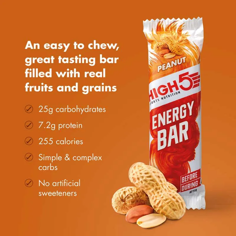 High5 Energie-riegel-box Erdnuss 55g 12 Einheiten, White / red, One Size High5 Energie-riegel-box Erdnuss 55g 12 Einheiten, White / red, One Size