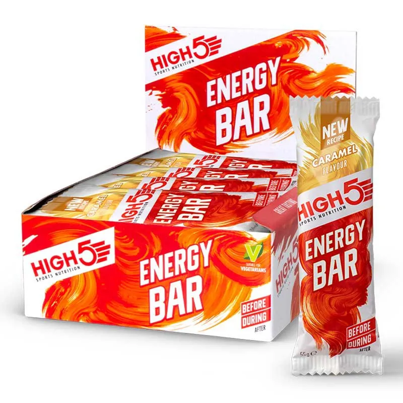 High5 Energie-riegel-box Karamell 55g 12 Einheiten, White / red, One Size High5 Energie-riegel-box Karamell 55g 12 Einheiten, White / red, One Size