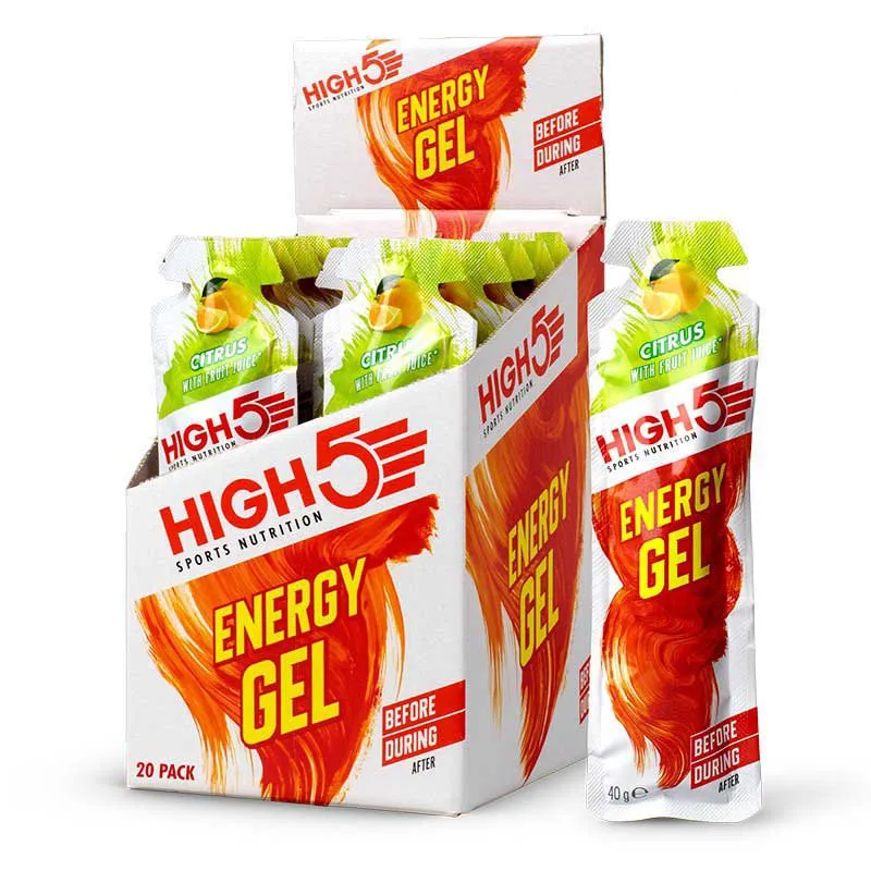 High5 Schachtel Mit Energiegelen Zitronig 40g 20 Einheiten, White / red, One Size High5 Schachtel Mit Energiegelen Zitronig 40g 20 Einheiten, White / red, One Size