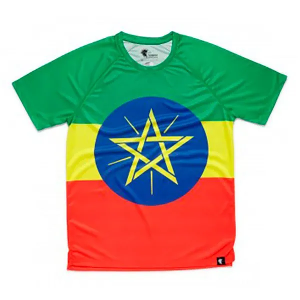Hoopoe Adisebeba Kurzarm-t-shirt male, Green / yellow / red / blue Hoopoe Adisebeba Kurzarm-t-shirt male, Green / yellow / red / blue