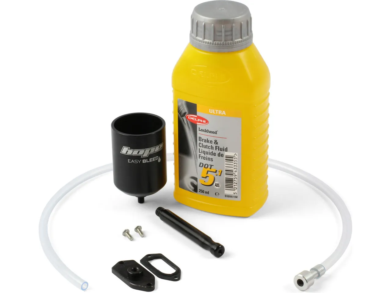Hope Entlüftungskit Easy Bleed für Race / Race Evo mit Bremsflüssigkeit, One_size Hope Entlüftungskit Easy Bleed für Race / Race Evo mit Bremsflüssigkeit, One_size