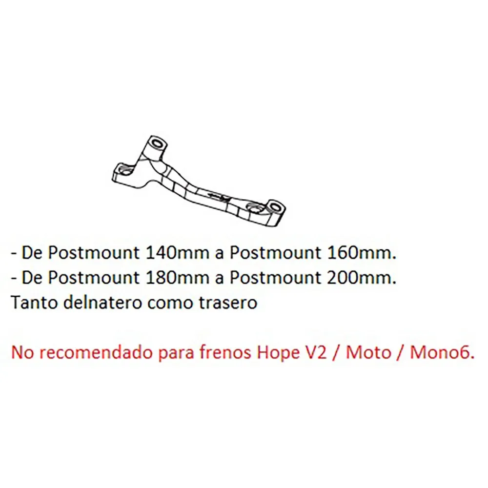 Hope K Postmount Scheibenbrems-bremssattel-adapter, Black, 140-160mm / 180-200mm Hope K Postmount Scheibenbrems-bremssattel-adapter, Black, 140-160mm / 180-200mm