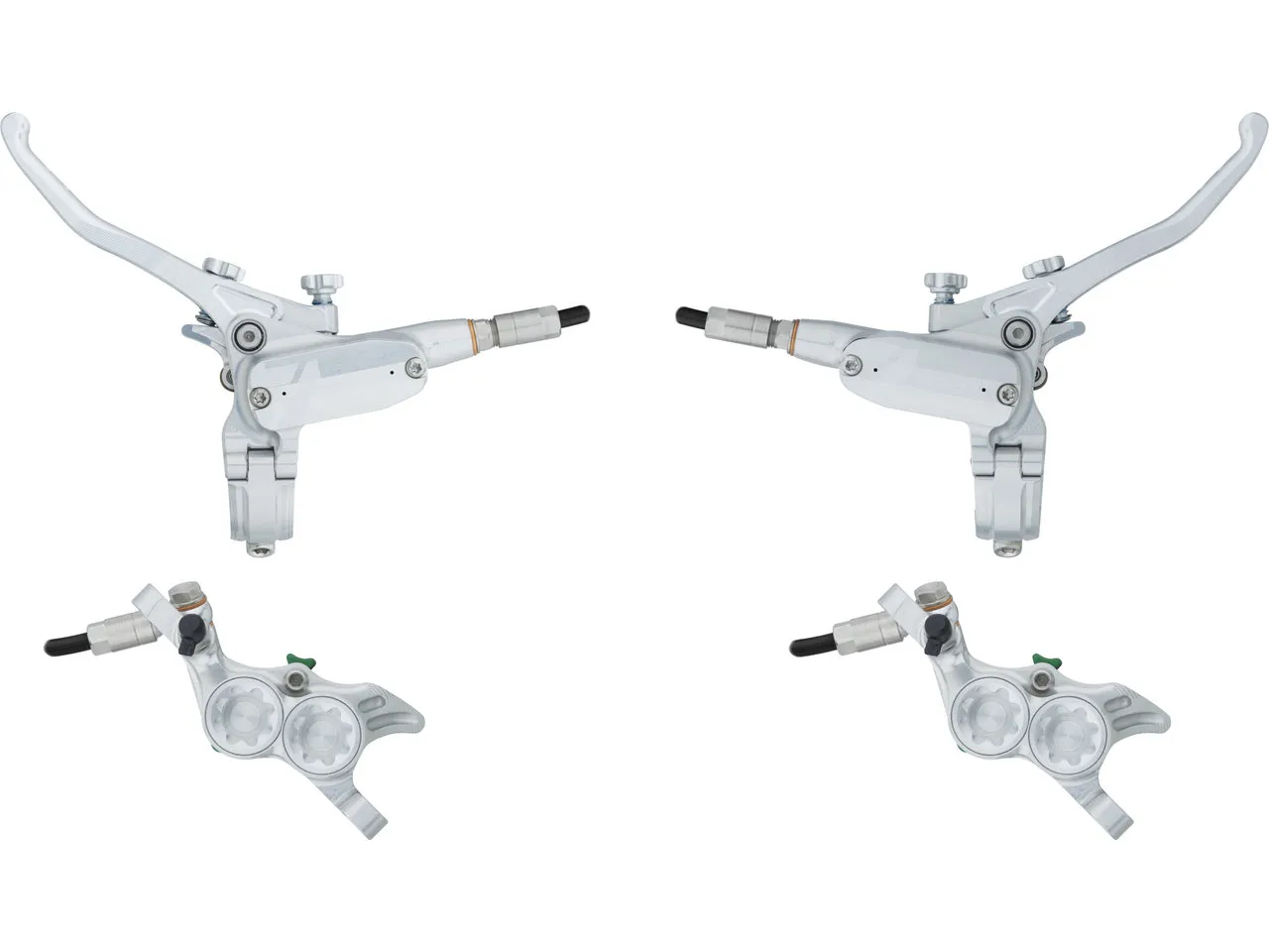 Hope Tech 4 E4 v+h Set Scheibenbremse mit Kunststoffleitung, Grau, Satz (VR + HR) Hope Tech 4 E4 v+h Set Scheibenbremse mit Kunststoffleitung, Grau, Satz (VR + HR)