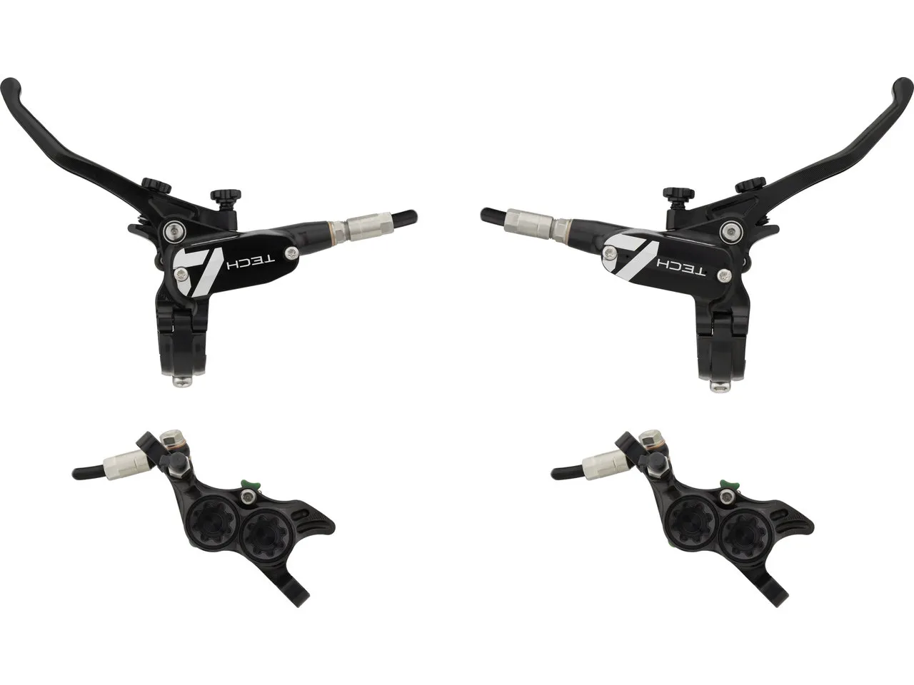 Hope Tech 4 E4 v+h Set Scheibenbremse mit Kunststoffleitung, Schwarz, Satz (VR + HR) Hope Tech 4 E4 v+h Set Scheibenbremse mit Kunststoffleitung, Schwarz, Satz (VR + HR)