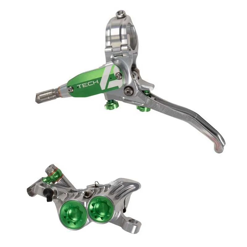Hope Tech 4 V4 Pvc Hinterradbremse, Silver / green, One Size Hope Tech 4 V4 Pvc Hinterradbremse, Silver / green, One Size