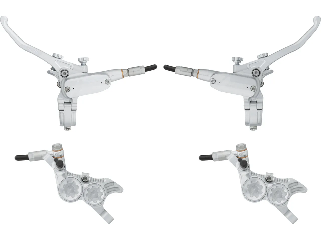Hope Tech 4 V4 v+h Set Scheibenbremse mit Kunststoffleitung, Grau, Satz (VR + HR) Hope Tech 4 V4 v+h Set Scheibenbremse mit Kunststoffleitung, Grau, Satz (VR + HR)