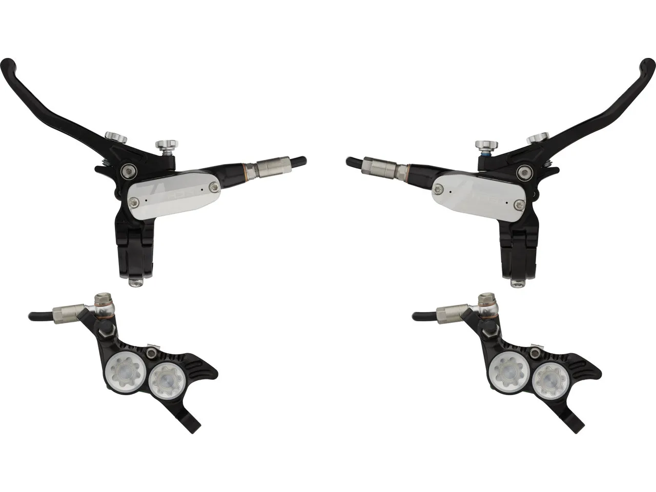 Hope Tech 4 V4 v+h Set Scheibenbremse mit Kunststoffleitung, Grau, Satz (VR + HR) Hope Tech 4 V4 v+h Set Scheibenbremse mit Kunststoffleitung, Grau, Satz (VR + HR)