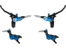 Hope Tech 4 V4 v+h Set Scheibenbremse mit Stahlflexleitung, Blau, Satz (VR + HR)