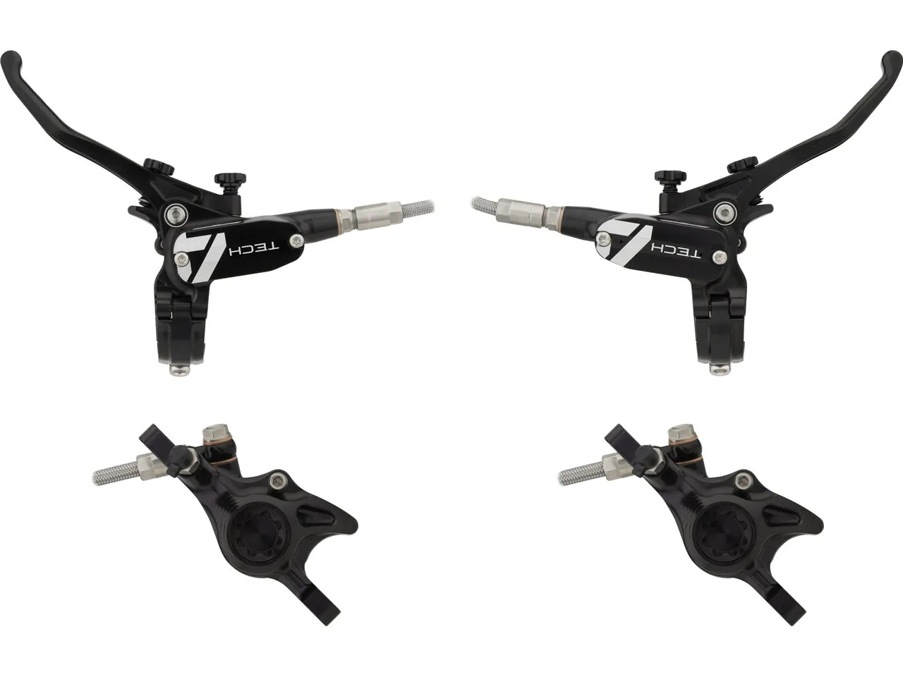 Hope Tech 4 X2 v+h Set Scheibenbremse mit Stahlflexleitung, Schwarz, Satz (VR + HR) Hope Tech 4 X2 v+h Set Scheibenbremse mit Stahlflexleitung, Schwarz, Satz (VR + HR)