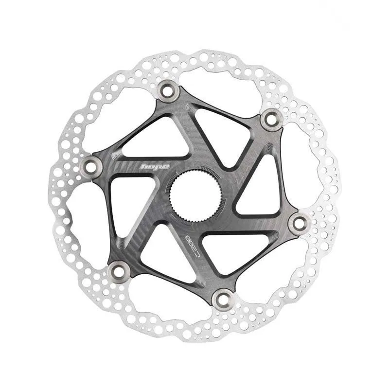 Hope V4 Vented Floating Rotor Internally Bremsscheibe, Silver / smoke, 203mm