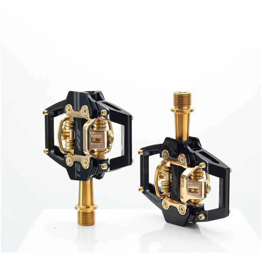 HT T2 Titanium Limited Edition Pedale, Stealth black / gold, One Size HT T2 Titanium Limited Edition Pedale, Stealth black / gold, One Size
