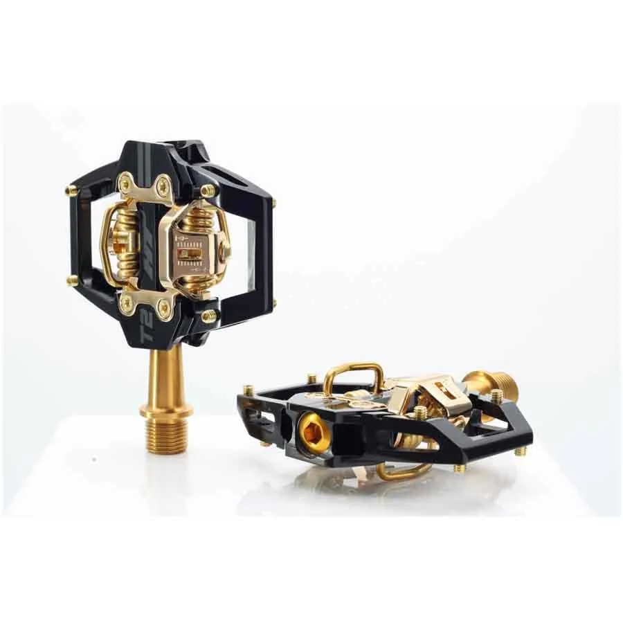 HT T2 Titanium Limited Edition Pedale, Stealth black / gold, One Size HT T2 Titanium Limited Edition Pedale, Stealth black / gold, One Size