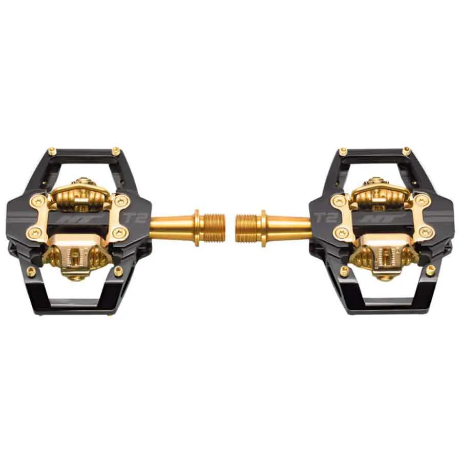 HT T2 Titanium Limited Edition Pedale, Stealth black / gold, One Size HT T2 Titanium Limited Edition Pedale, Stealth black / gold, One Size