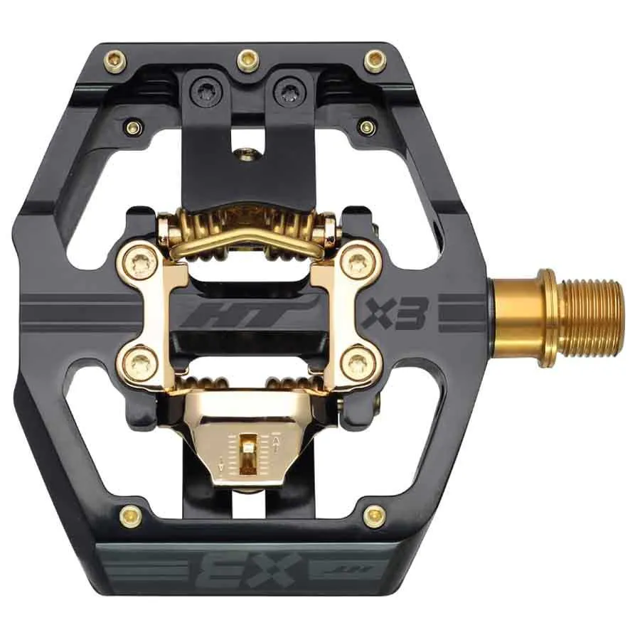 HT X3 Titanium Limited Edition Pedale, Stealth black / gold, One Size HT X3 Titanium Limited Edition Pedale, Stealth black / gold, One Size