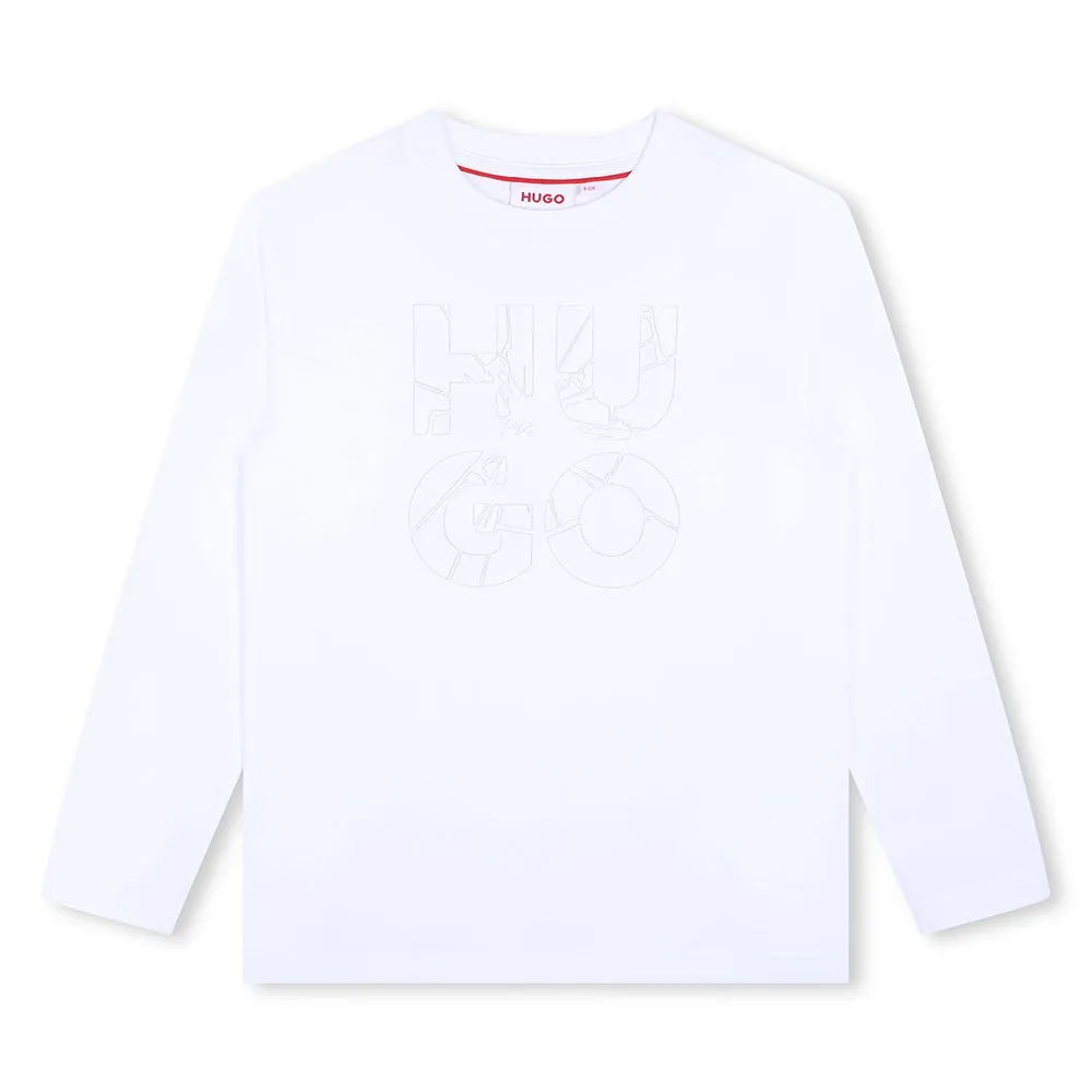 Hugo G00147 Langarm-t-shirt, White, 6Y