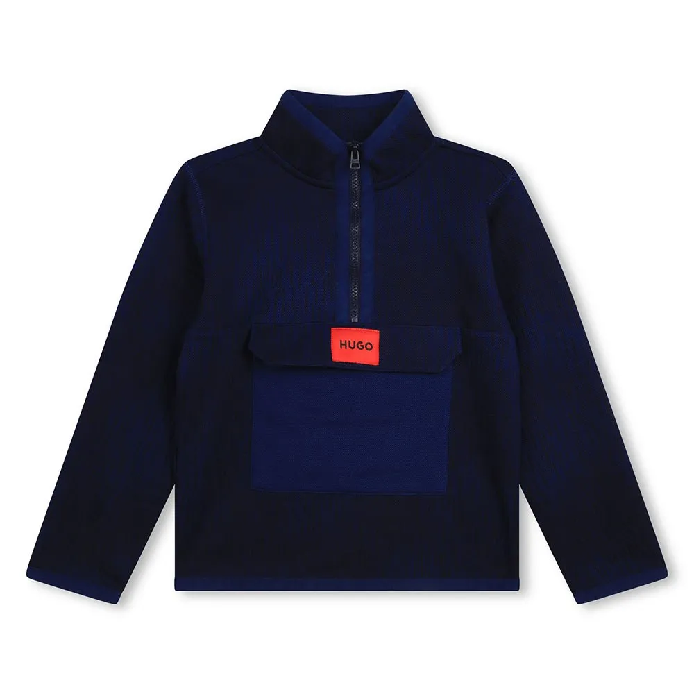 Hugo G25154 Halbreißverschluss-sweatshirt, Blue, 8Y Hugo G25154 Halbreißverschluss-sweatshirt, Blue, 8Y