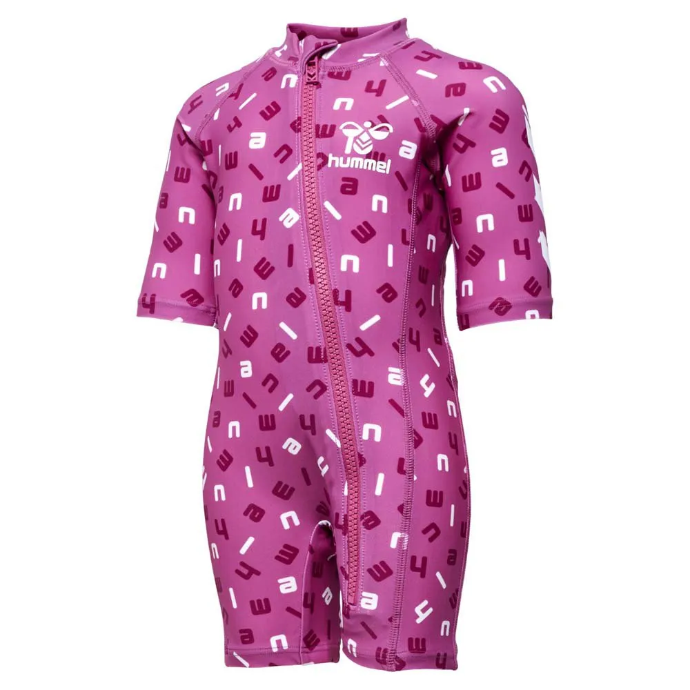 Hummel Beach Uv-kurzarm-overall unisex, Red violet / bright white, 9-12MON Hummel Beach Uv-kurzarm-overall unisex, Red violet / bright white, 9-12MON