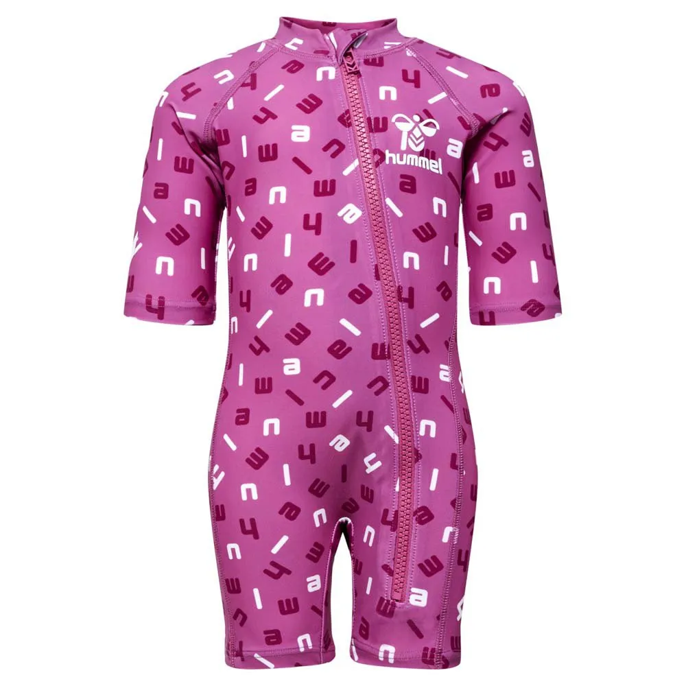 Hummel Beach Uv-kurzarm-overall unisex, Red violet / bright white, 9-12MON Hummel Beach Uv-kurzarm-overall unisex, Red violet / bright white, 9-12MON