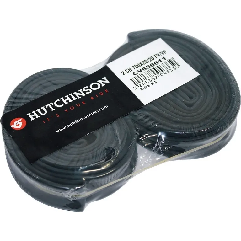 Hutchinson Blister 2 Luftkammern Presta-Ventil 700x20-25 48mm Unisex, schwarz, TU