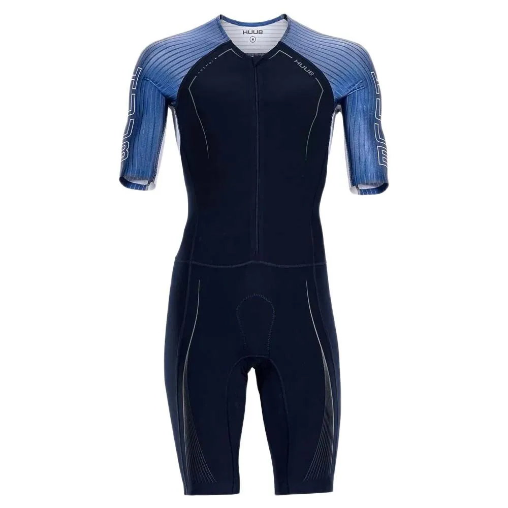 HUUB Anemoi Aero +flatlock Kurzarm-trisuit male, Black / aqua