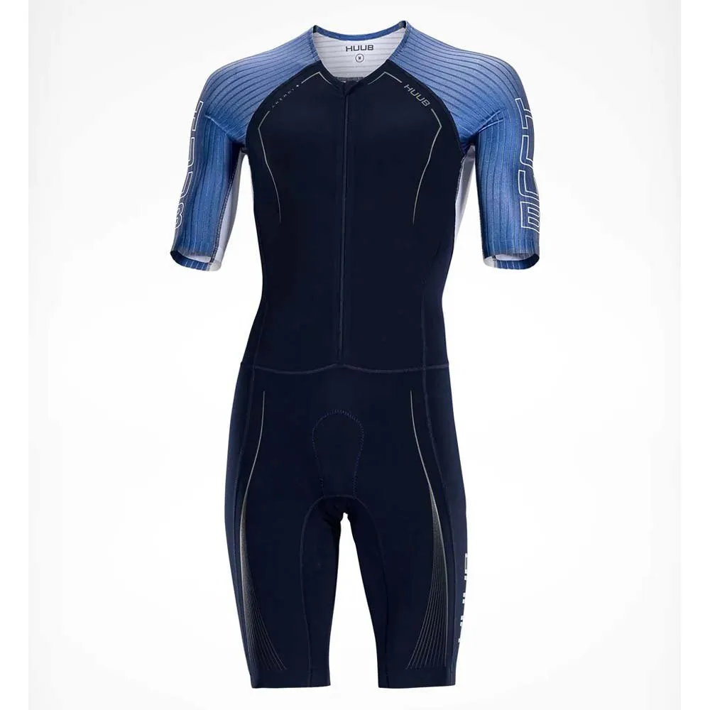 HUUB Anemoi Aero +flatlock Kurzarm-trisuit male, Black / aqua