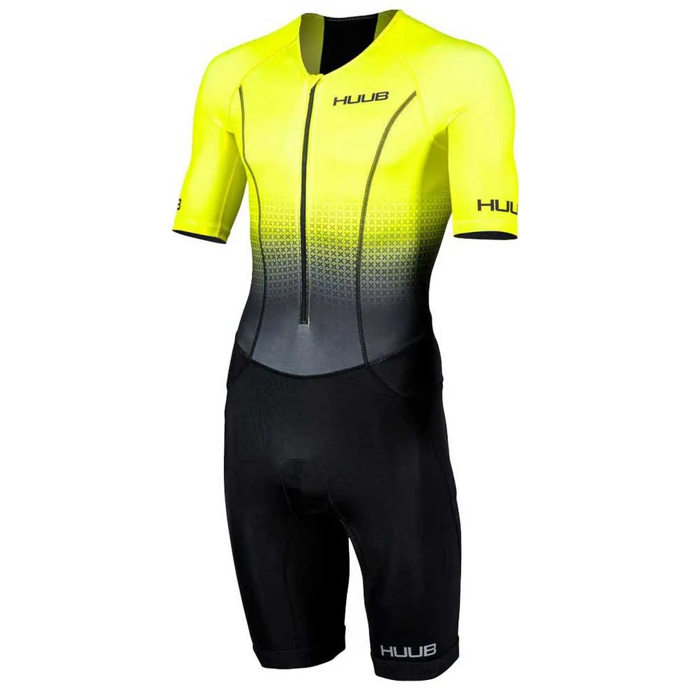 HUUB Commit Long Course Kurzarm-trisuit male, Black / fluo yellow HUUB Commit Long Course Kurzarm-trisuit male, Black / fluo yellow