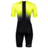 HUUB Commit Long Course Kurzarm-trisuit male, Black / fluo yellow