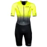 HUUB Commit Long Course Kurzarm-trisuit male, Black / fluo yellow